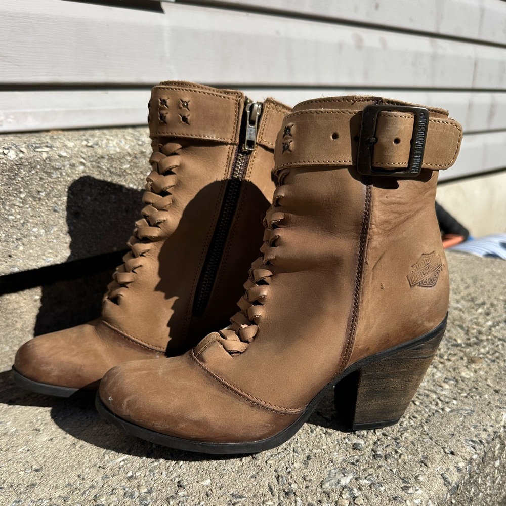 Harley-Davidson Calkins Tan Ankle Boots